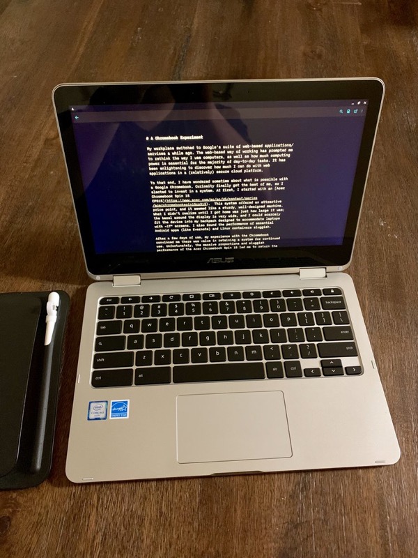 Writing Markdown with a Chromebook.